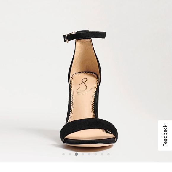 YARO BLOCK HEEL SANDAL Size 8 Sam Edelman Black Velvet - Picture 6 of 7